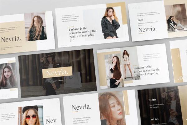 多用途时尚主题PPT幻灯片设计模板 NEVRIA – Multipurpose Powerpoint Template V104