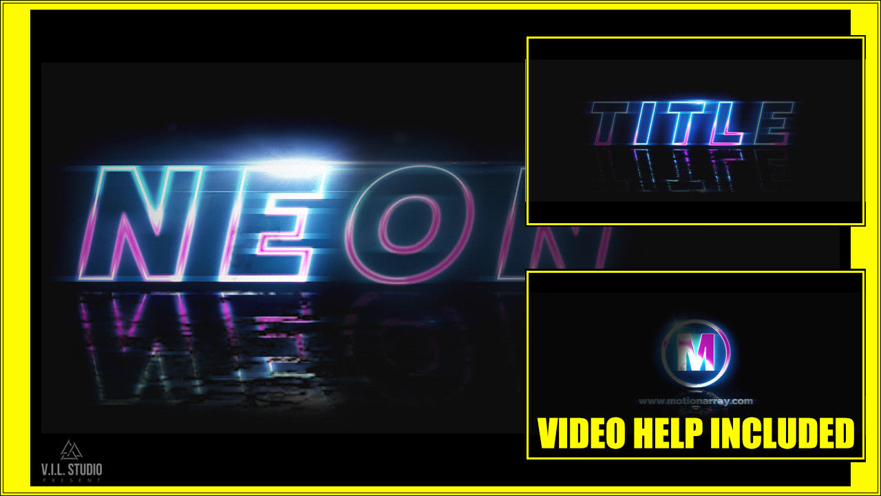 复古时尚创意霓虹灯老电影标题素材库推荐PR模板