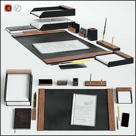 经理办公桌上的摆件素材之家精选3D模型