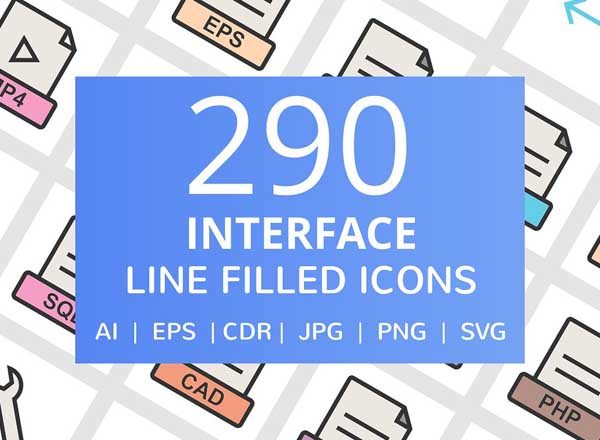 290枚办公数据图表类线框多色图标下载[AI, CDR, EPS, JPG, PNG, SVG]