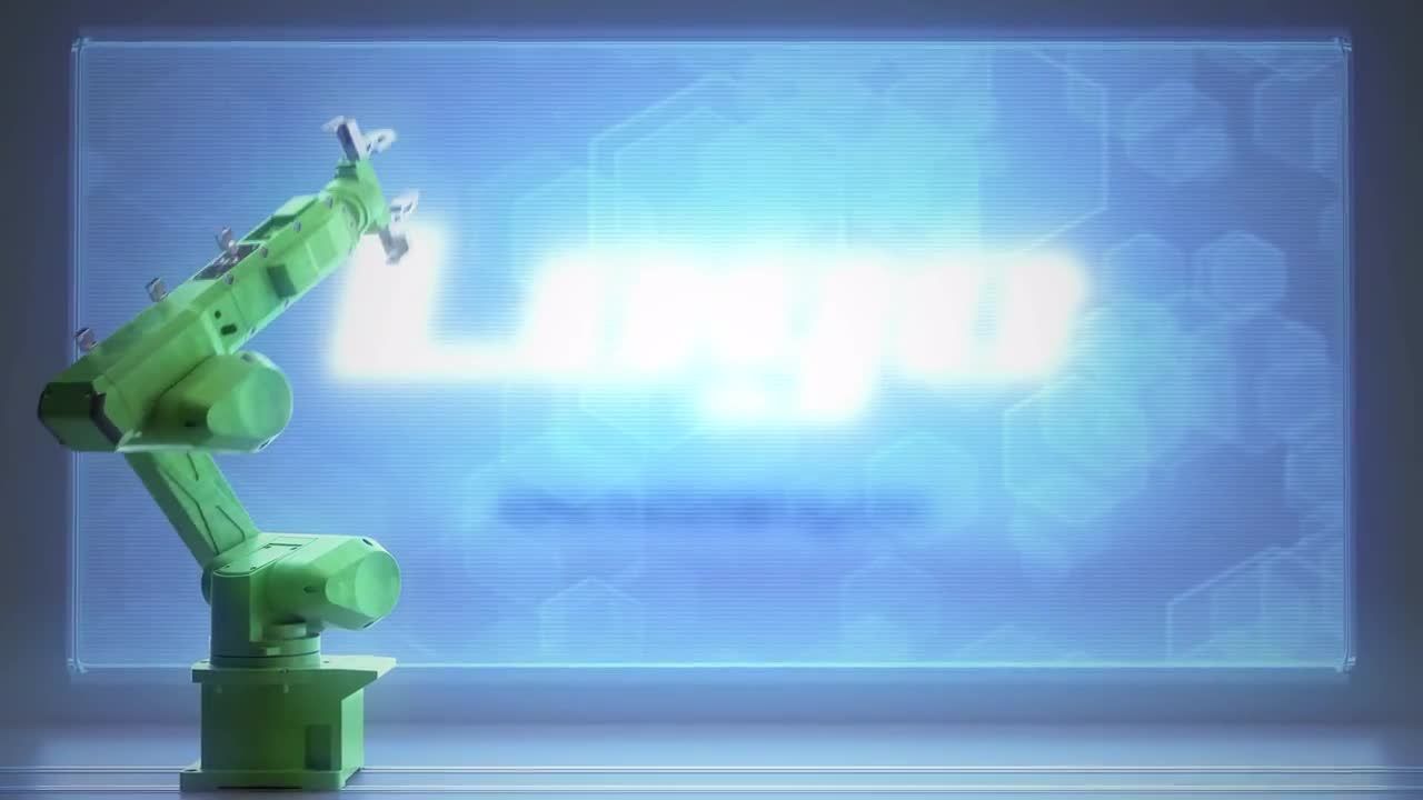 未来派动态动画机械臂展示徽标素材库精选AE模板