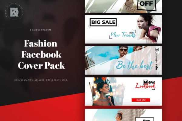 时尚品牌Facebook封面设计模板素材库精选 Fashion Facebook Cover Pack