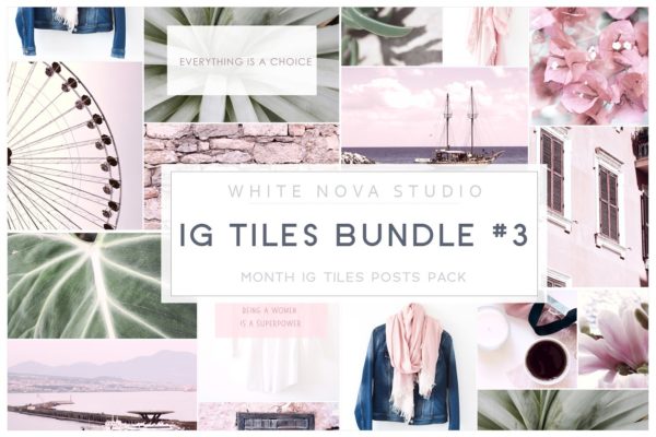 Instagram标题贴图设计素材包 Instagram Tiles Bundle #3