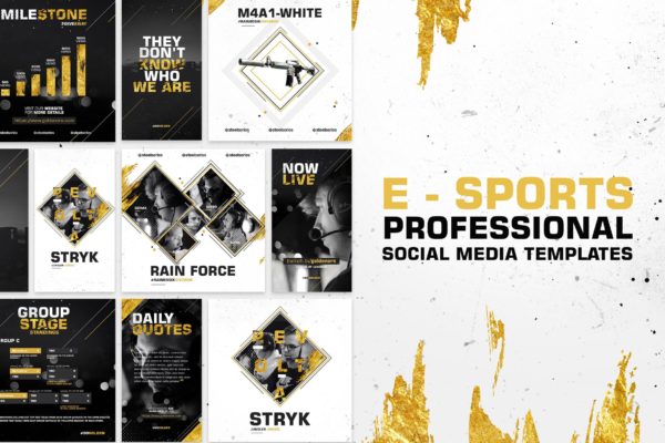 电子竞技宣传推广社交媒体设计模板素材库精选 E – Sports Social Media Template