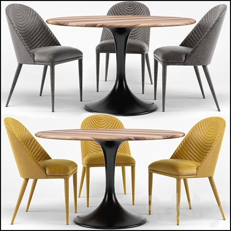 Amarelo餐椅Thor圆形餐桌素材之家精选3D模型