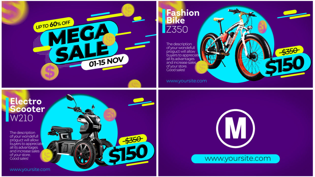 文本动画和新潮的过渡效果产品销售素材库精选AE模板