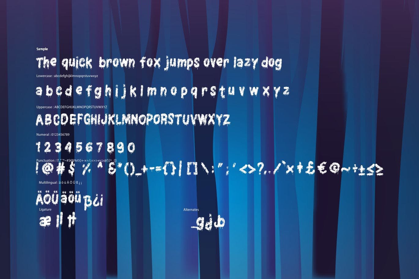 血淋淋恐怖风格英文装饰字体 Assassin | Decorative Blood Font插图(5)