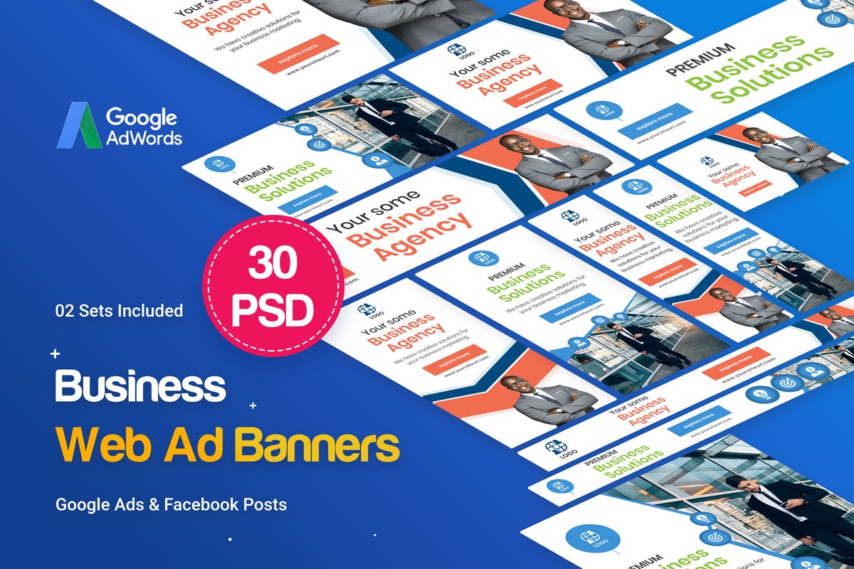 谷歌多尺寸商业推广Banner素材库精选广告模板 Multipurpose, Business, Startup Banners Ad插图