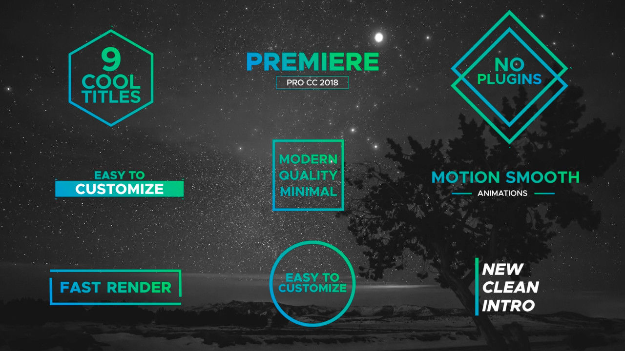 9个干净创造性的商业广告现代动画排版标题素材库精选pr模板