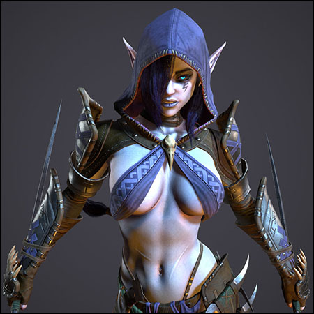 《英魂之刃》暗精灵刺客英雄游戏角色素材之家精选3D模型