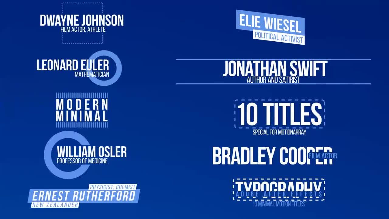 10个不同的设计独特的动画小标题素材库精选AE模板