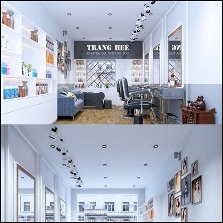 理发店美发沙龙店室内场景素材之家精选3D模型