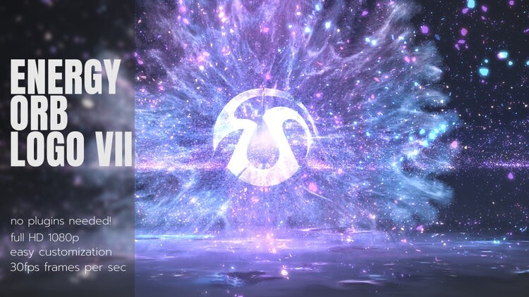 炫丽创意的能量球徽标素材库精选AE模板