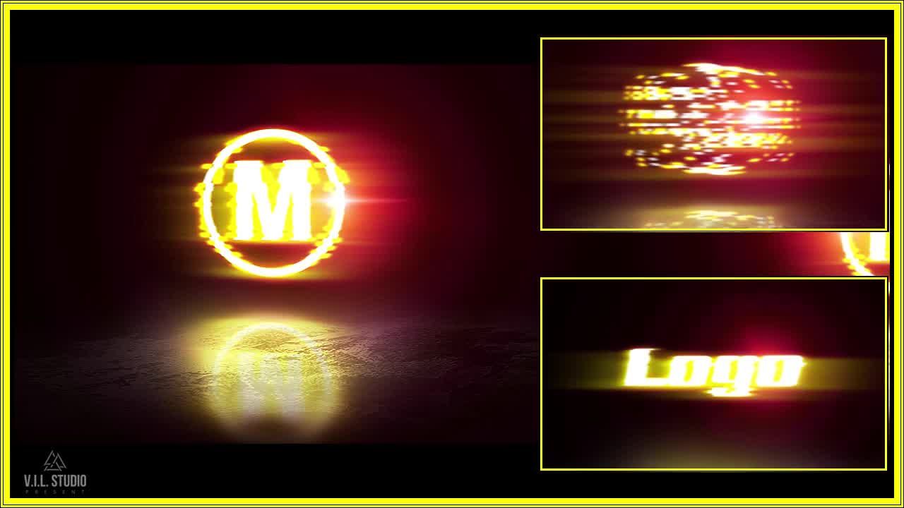 火焰三维失真特效标志LOGO展示视频素材库推荐PR模板