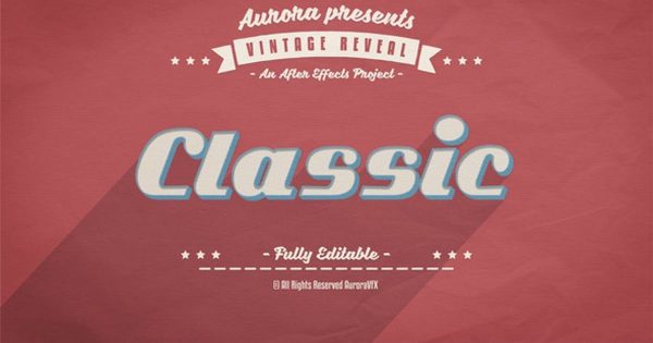 复古木纹背景3D特效logo演示素材库精选AE模板 3D Vintage Reveal