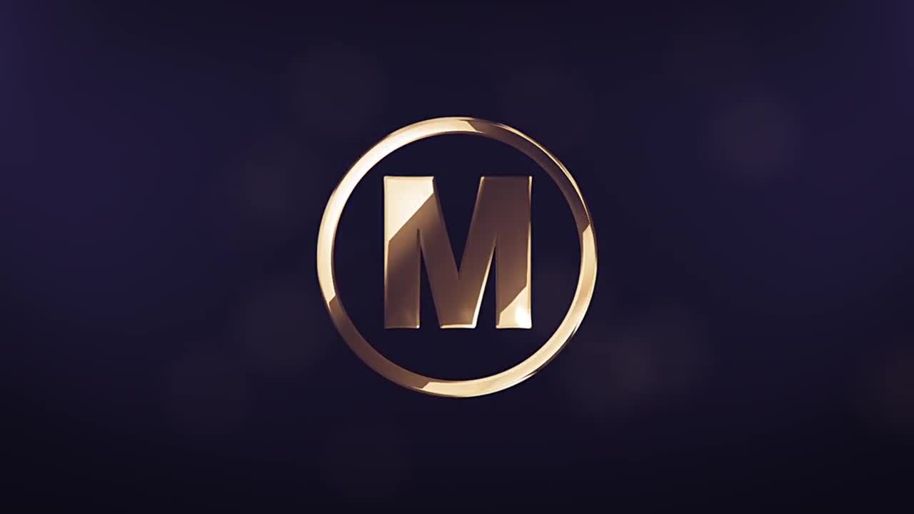 优雅的金色徽标显示素材库精选AE模板