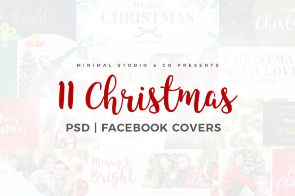 11款圣诞节庆祝主题Facebook封面设计模板素材库精选 Christmas Facebook Covers
