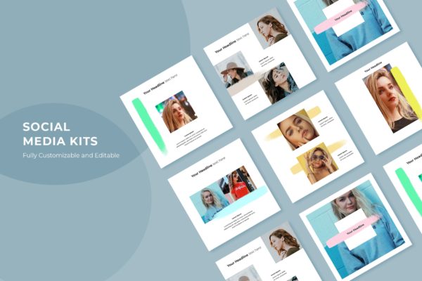 品牌形象塑造社交推广设计素材v80 SRTP – Social Media Kit.80