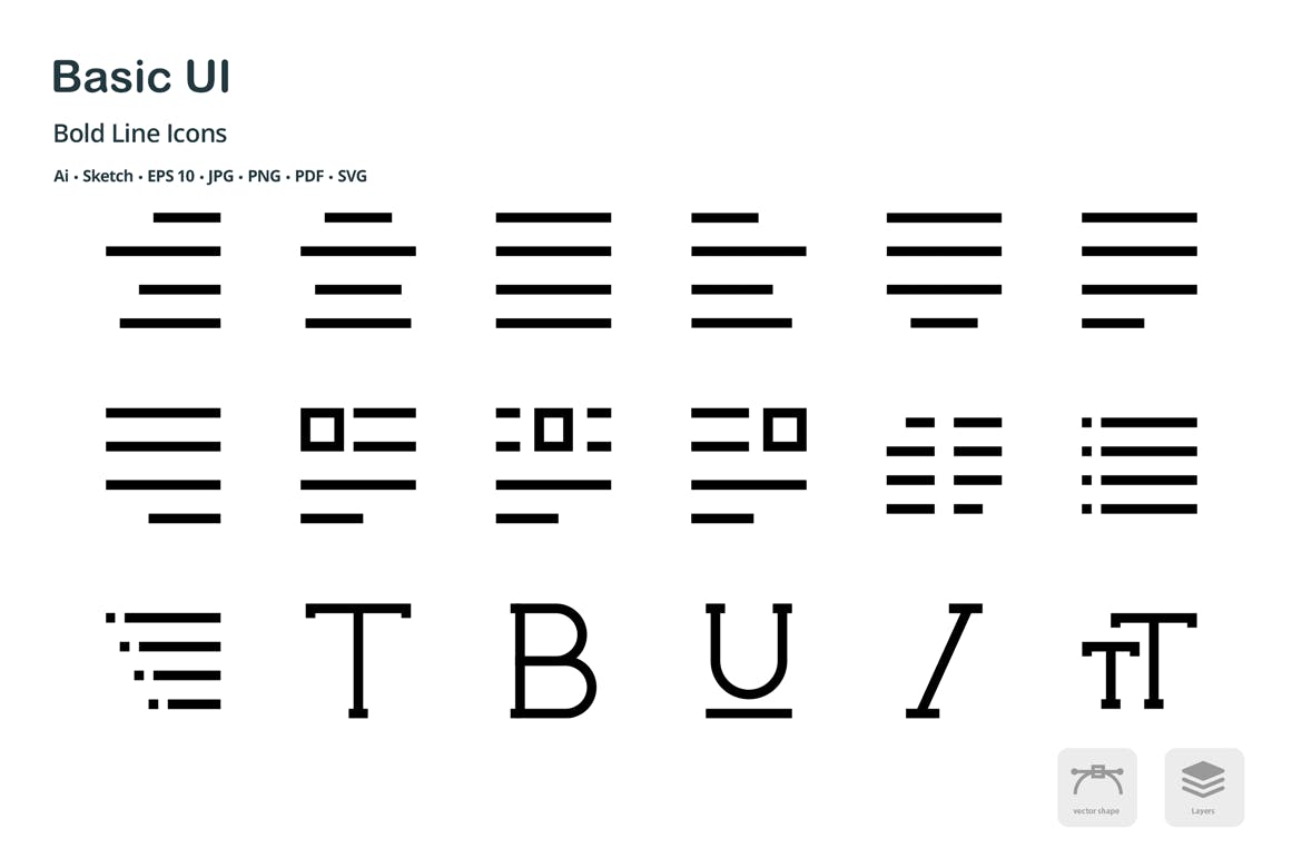 基础UI设计操作选项矢量线性素材库精选图标 Basic User Interface Mini Bold Line Vector Icons插图(4)