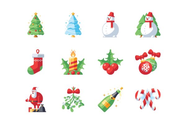 圣诞节&amp;新年主题矢量图标素材 Christmas and New Year icon set