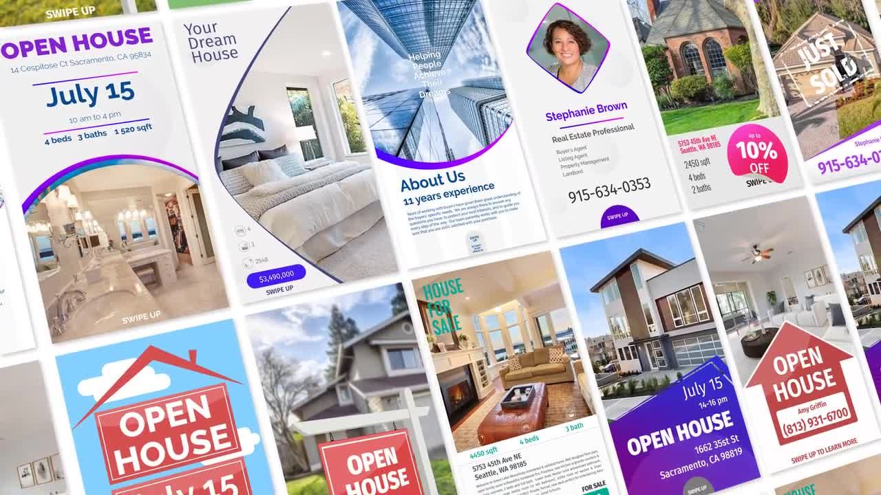 酷炫有创意的动画Ins房地产故事素材库精选AE模板