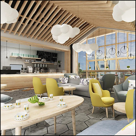 现代咖啡厅咖啡店室内场景素材之家精选3D模型