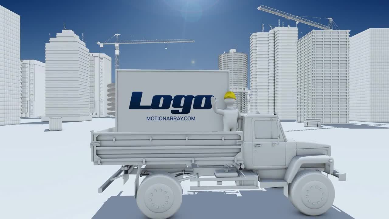 建筑施工搭建风格文字Logo素材库精选AE模板