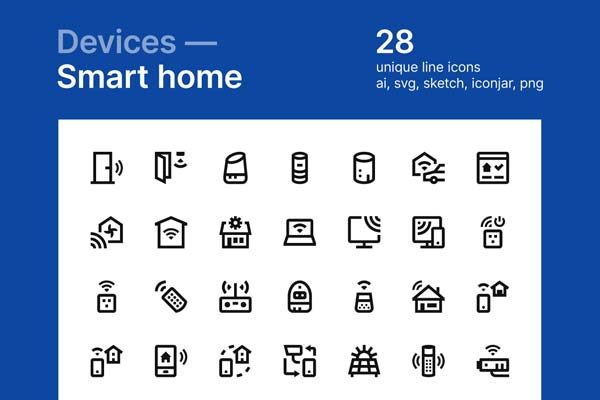 素材库下午茶：常用的智能居家图标套装下载 [XD,Sketch]