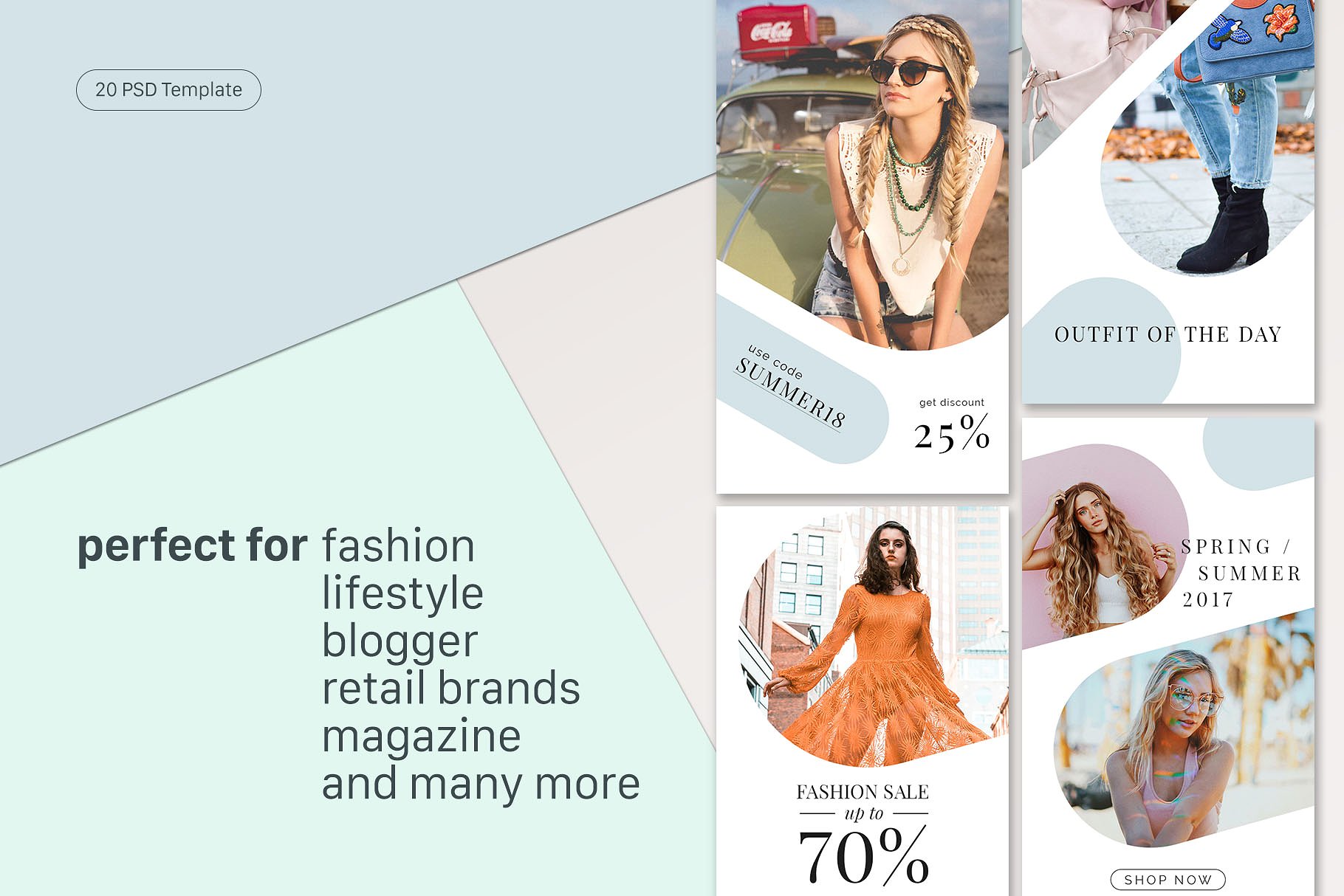 20个时尚极简的Instagram促销PSD模板素材库精选下载[psd]插图(2)