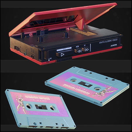 索尼磁带播放器WM-22随身听素材之家精选3D模型