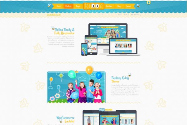儿童乐园主题PSD网站模板素材库精选 Kiddy PSD Template