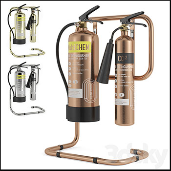 金色灭火器素材之家精选3D模型