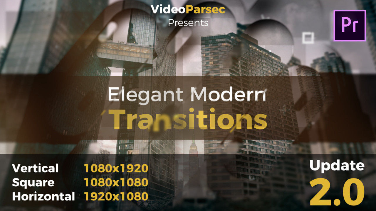 16个优雅现代动画转场过渡素材库推荐PR模板