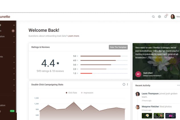 Bootstrap 4框架网站后台HTML模板素材库精选 Brunette – Bootstrap 4 Admin & Powerful UI Kit插图(4)