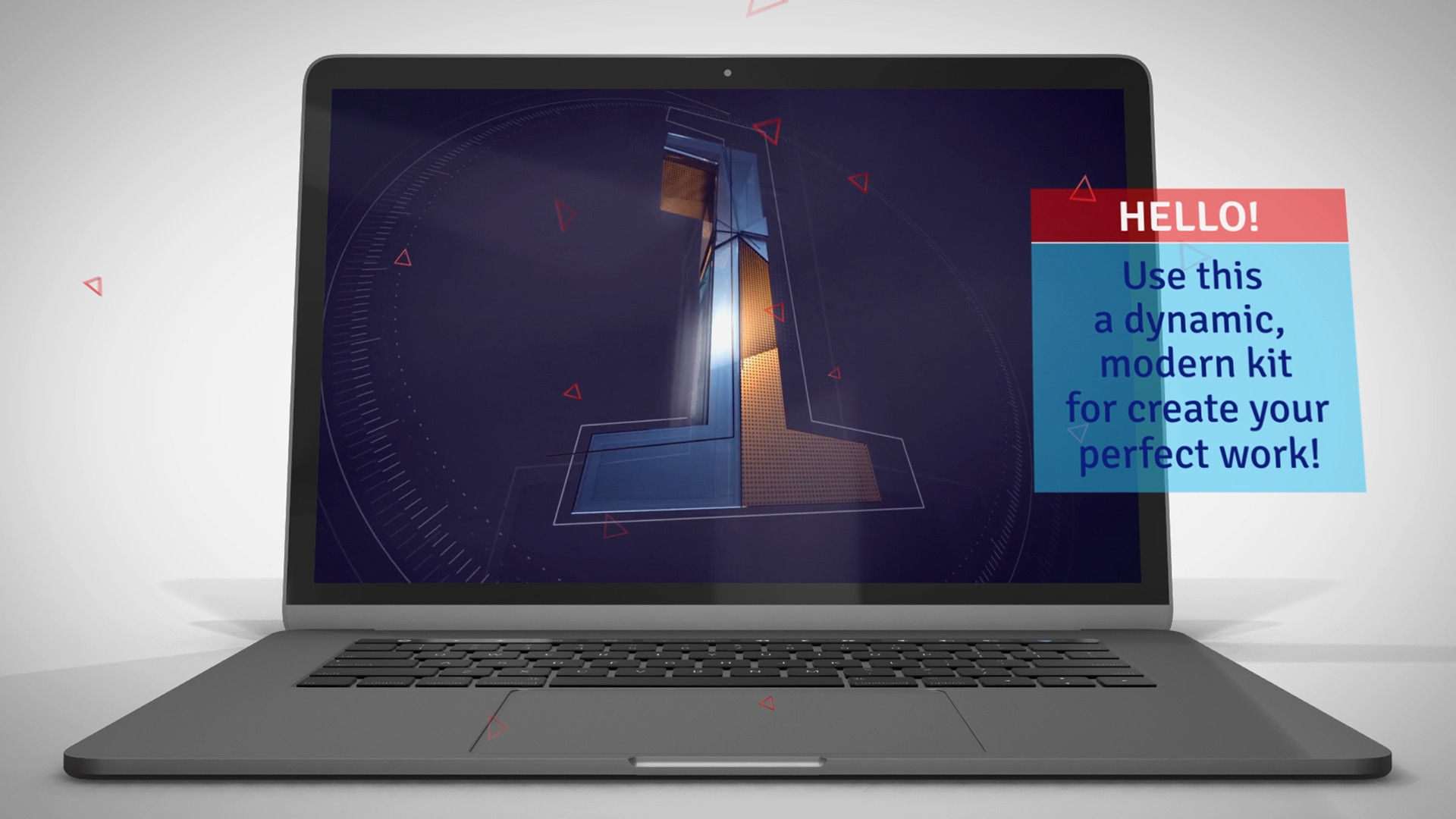 笔记本电脑演示套件演示文稿素材库精选AE模板