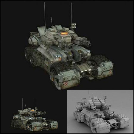 6轮科幻MCV坦克素材之家精选3D模型