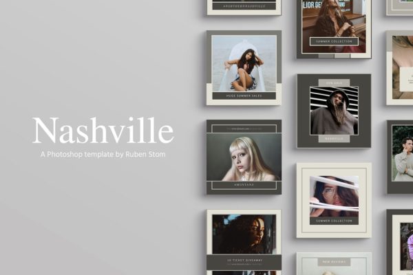 时尚模特摄影主题社交媒体贴图模板素材库精选 Nashville Social Media Templates