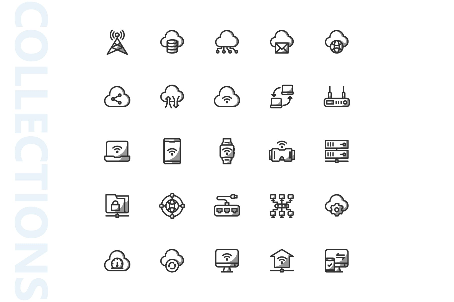 网络科技主题矢量阴影素材库精选图标 Network Shady Icons插图(3)