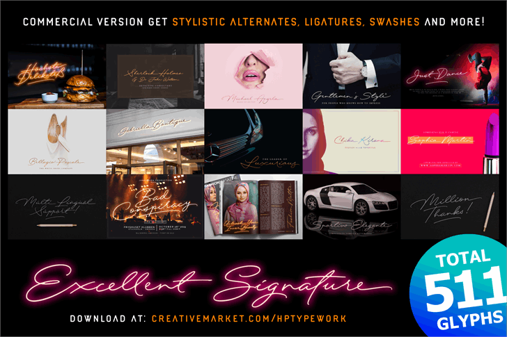 Excellent Signature Demo font插图