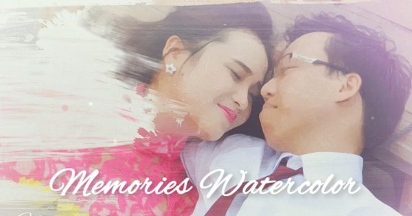 婚纱摄影婚礼记录水墨特效素材库精选AE模板 Memories Watercolor
