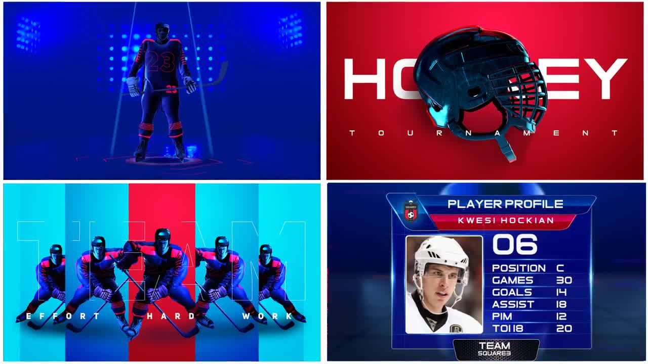 曲棍球广播动画素材库精选AE模板