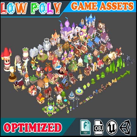 93款卡通王国3D低多边形模型