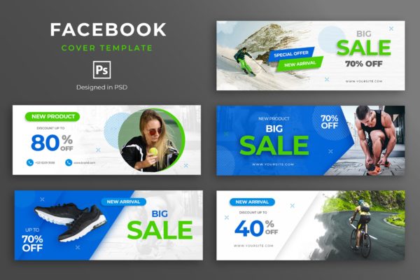 时尚品牌促销活动Facebook主页封面设计模板素材库精选 Fashion Sale Facebook Cover Template