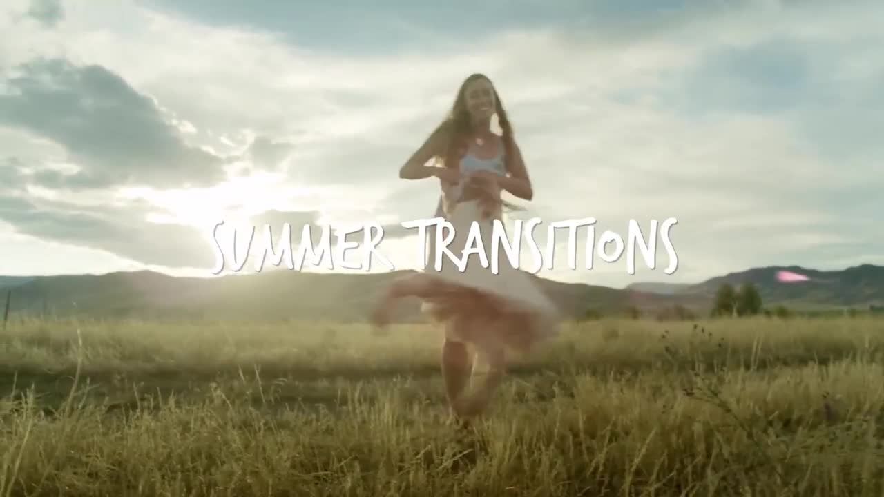 4个明亮多汁的夏季动画过渡素材库推荐PR模板