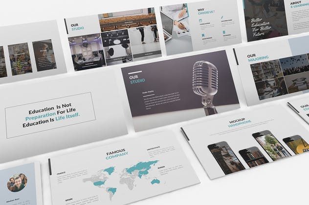 大学教育行业PPT幻灯片设计模板 University and Education Powerpoint Template插图(3)