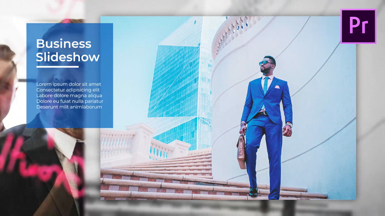 简单干净的商业会议活动照片动画素材库推荐PR模板