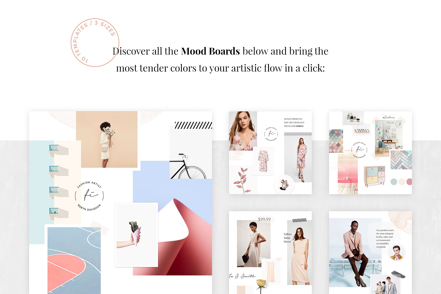 新社交媒体时尚故事贴图模板素材库精选 Fashionized Mood Boards Collection插图(2)