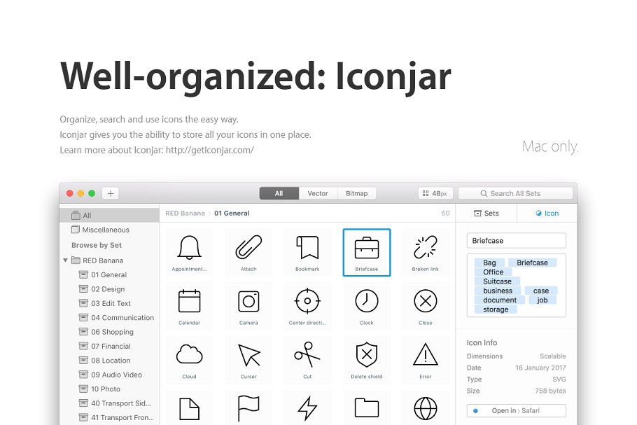 3800+多用途简约风线条图标 3800+ RED Banana Icons插图(15)