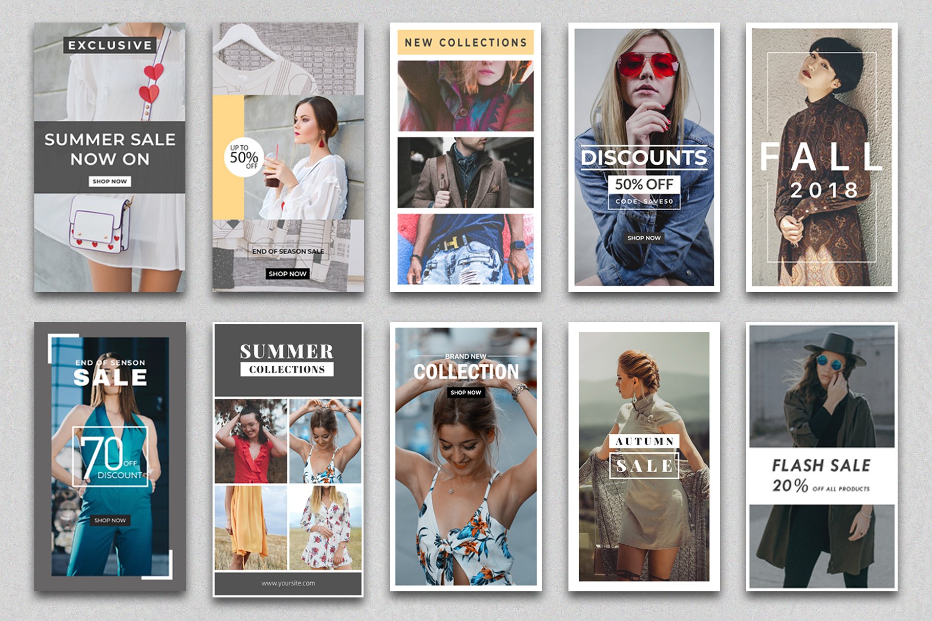 260款Instagram故事&文章贴图模板素材库精选 260 Instagram Stories & Post Bundle插图(5)