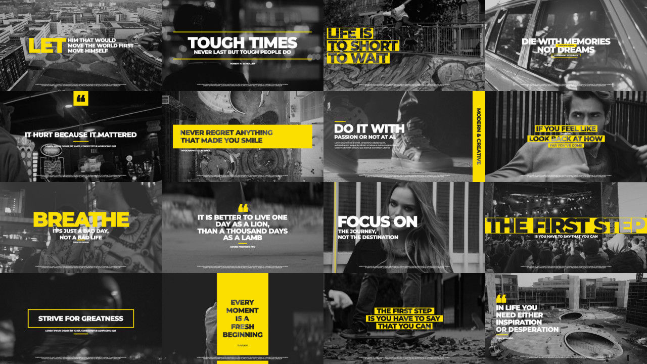 16个现代字体全屏标题动画素材库精选AE模板